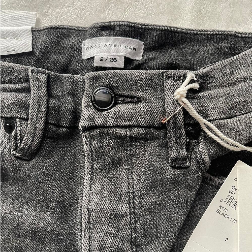 New Good American Good High Waist Skinny Jeans in Black 179 Women's Size 2/26 - Picture 8 of 10
